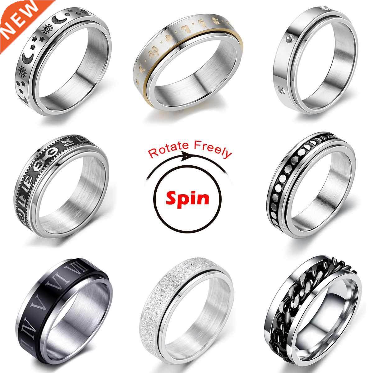 spinning spinner ring for men women anxiety fidget rings sta