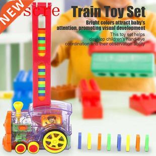 Domino Rally Electronic Train Model Colorful Toy Set Girl Bo