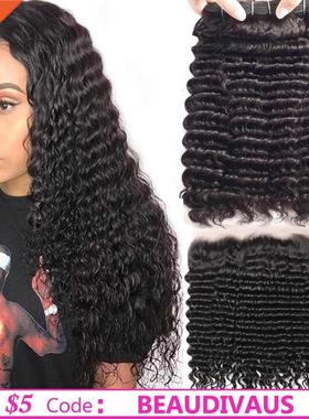Peruvian Deep Wave Bundles With Closure Frontal Transparent