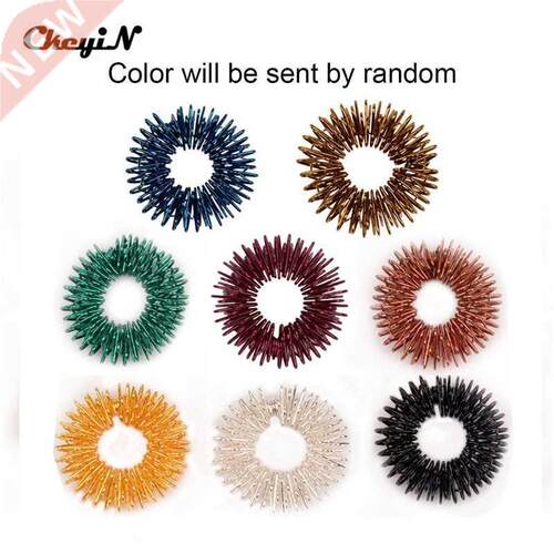 5pcs/Set Stainless Steel Finger Massage Ring Acupuncture Rin