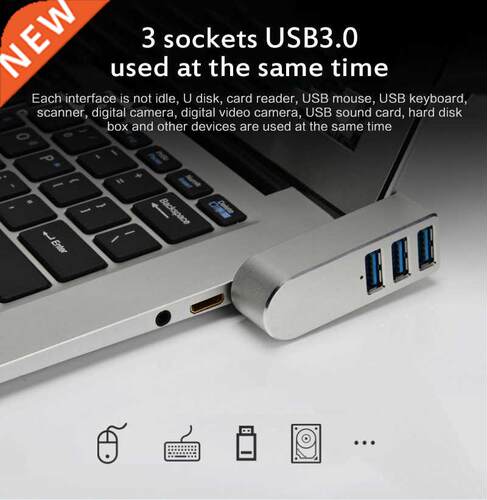 Rotatng USB Hub 4 Port Expander Adapter USB 3.0 Hub Mult