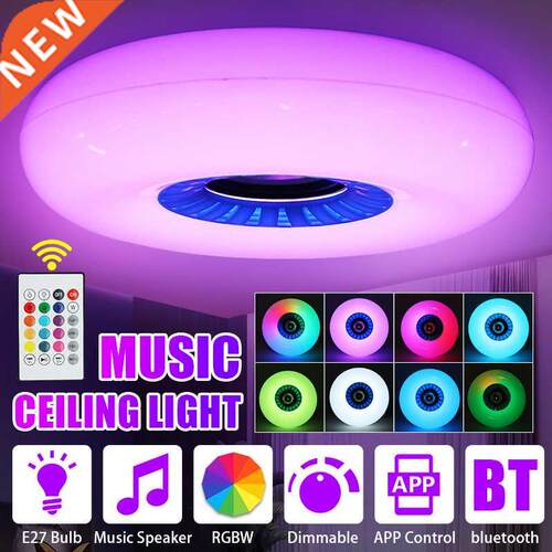48W RGB Dimmable E27 LED Ceiling Lamp Home Lighting bluetoot