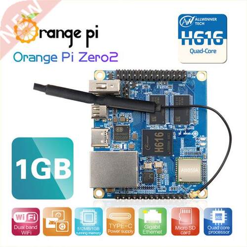 Orange Pi Zero 2 1GB RAM with Allwinner H616 Chip Support BT