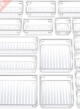 16 Pcs Transparent Drawer Storage System Multi-Size Drawer