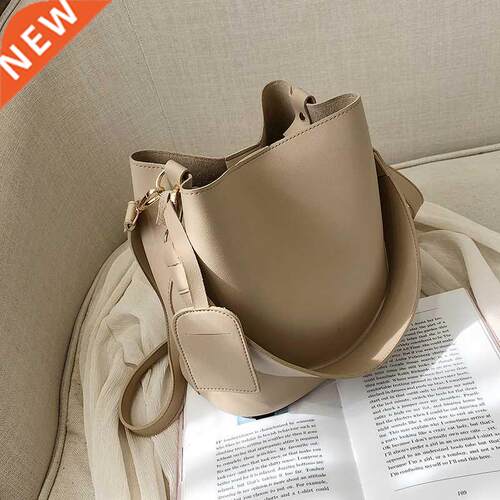 casual wide strap bucket bag designer women shoulder bags lu