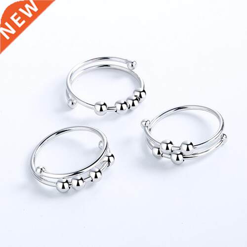 New Fidget Beads Rings for Women Men Rotate Freely Anti Stre