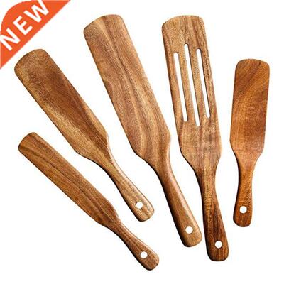 Wooden Spurtles Set (5Pcs) - Teak Wood Kitchen Tools Set - H