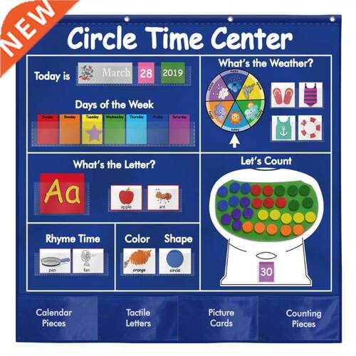 Calendar Weather Pocket Chart Set with Weather Spinning Dial