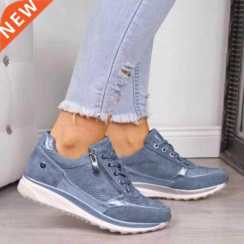 Women Shoes Gold Sneakers Zipper Platform Trainers Women Sho