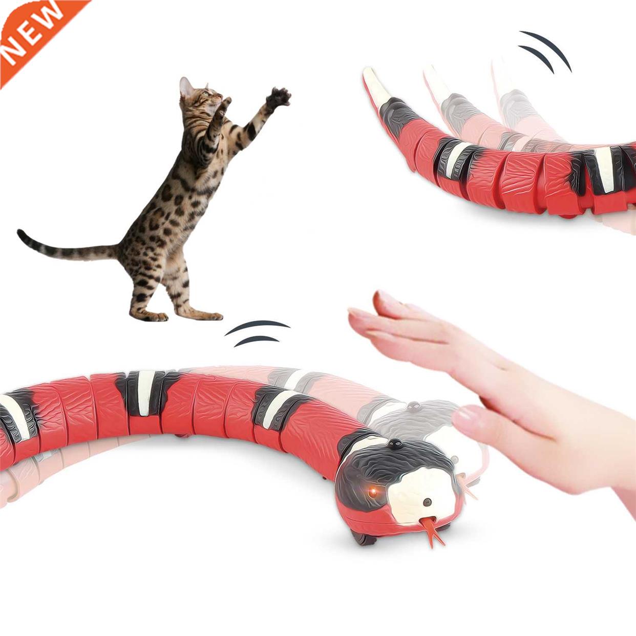 Automatic Cat Toys Interactive Smart Sensing Snake Tease Toy