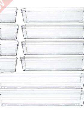 Clear Plastic Drawer Organizer Tray For Vanity Cabinet (Set