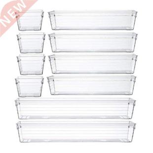 Clear Plastic Drawer Organizer Tray For Vanity Cabinet (Set