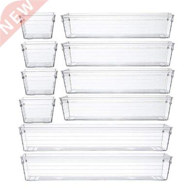 Clear Plastic Drawer Organizer Tray For Vanity Cabinet (Set