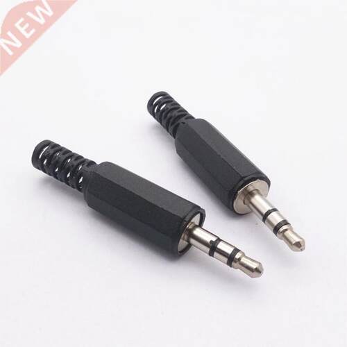 5pcs Black Plastic Pure Copper Conductor Housing Audio Jack