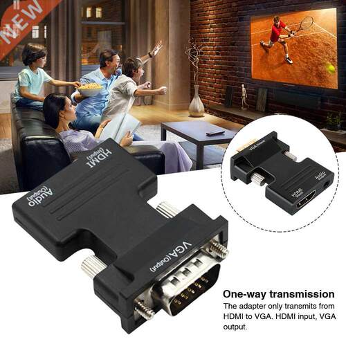Female To Male To VGA Adapter With Audio Support HDTV For P