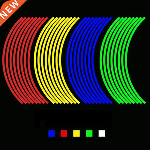 16Pcs 18inch Strips Motorcycle Car Rim Reflect Stripe Wheel