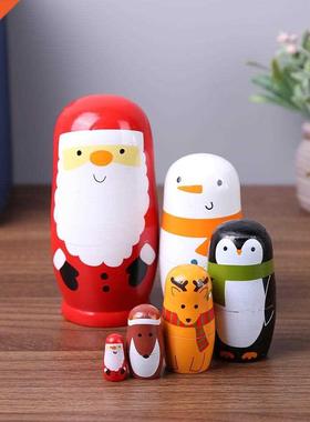 5 Pcs/Set Wood Russian Nesting Matryoshka Dolls Set Toys Hom