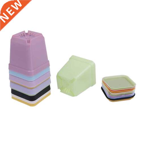 10pcs/pack Home Decor Candy Color Flower Pot Square Plastic