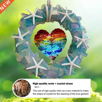 Hanging Ornament Seaside Style Heart Home Decor Wreath for