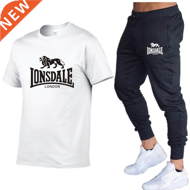 Summer Hot Sale T-shirt + Pants Suit Casual Lonsdale Brand F