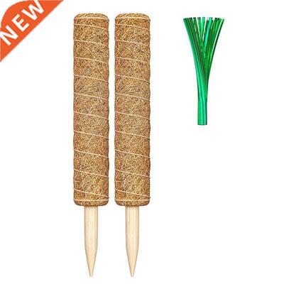 2 Moss Poles with 100 Reusable Twist Ties-Suitable for Indoo