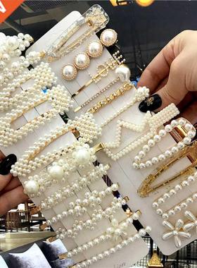 1Set Handmade Pearls Hair Clips Pin for Women Fashion Geomet