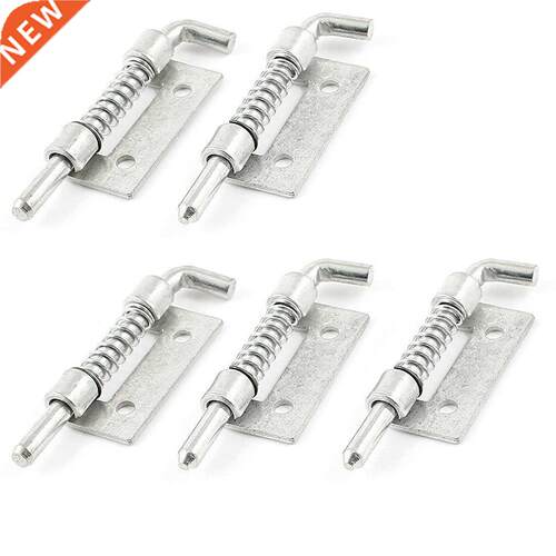 5 PCS Fixed Type Loaded Barrel Bolt Latch Silver Tone