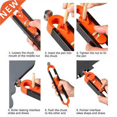 Contour scribing ruler, precision contour line scriber with