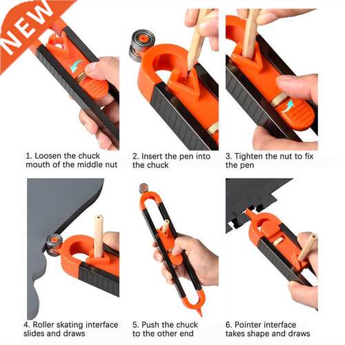 Contour scribing ruler, precision contour line scriber with