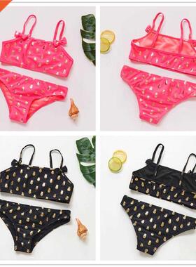 1~14Y Girls swimsuit Pineapple Children swimwear Two pieces