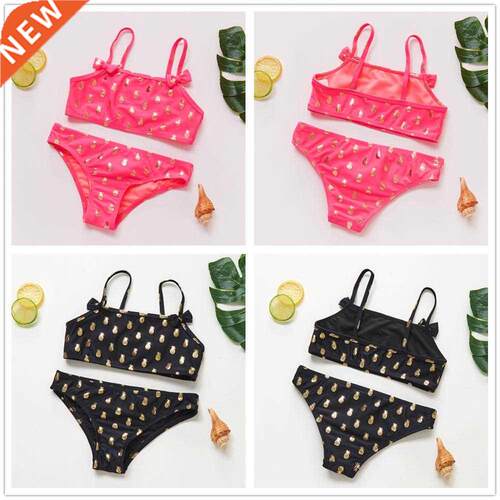 1~14Y Girls swimsuit Pineapple Children swimwear Two pieces