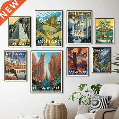 Tolkien Wall Art Painting Middle Earth Landscape LOTR Poste