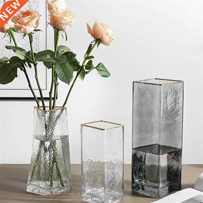 Glass Flower Vases Modern Hammered Crystal Flower Vase