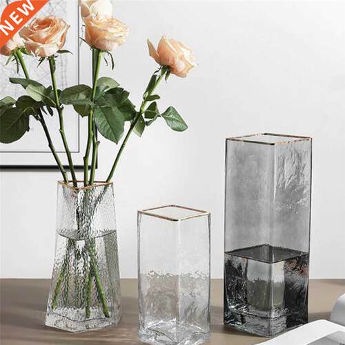 Glass Flower Vases Modern Hammered Crystal Flower Vase