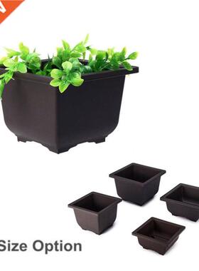 Plastic Flower Pot Nursery Planter Grow Box Balcony Square S