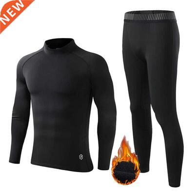 Fleece Underwear Men Winter Warm Turtleneck Shirt Bottom Sec