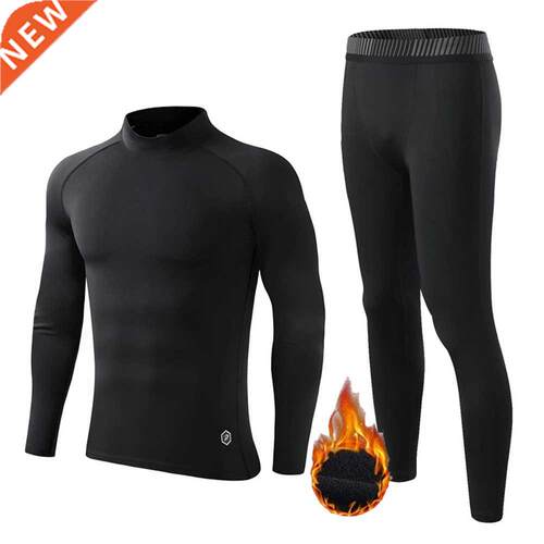 Fleece Underwear Men Winter Warm Turtleneck Shirt Bottom Sec