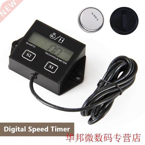Digital Engine Tach Hour Meter Tachometer Gauge Inductive Di