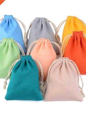 10pcs/lot Natural Cotton Bags 8 Colors For Selection Fit For