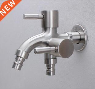 Creative Stainless Steel Wall in Faucet 1 in 2 out Multifun