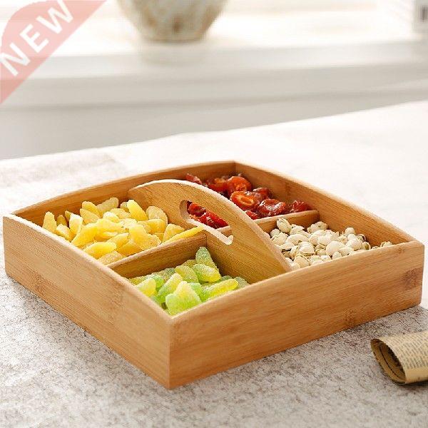 Bamboo wooden box fruit wood plates dishes cartoon platter