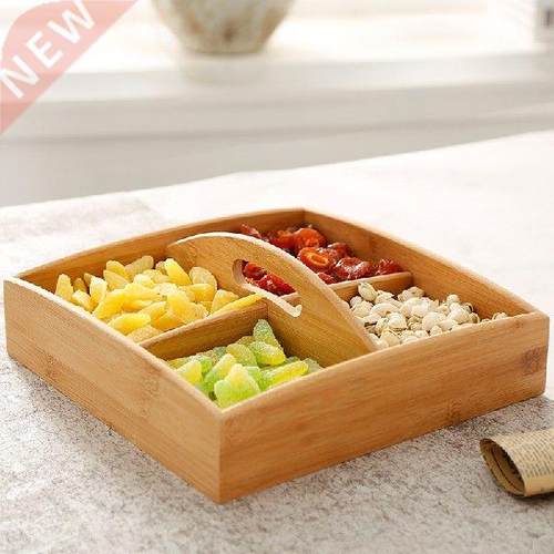 Bamboo wooden box fruit wood plates dishes cartoon platter