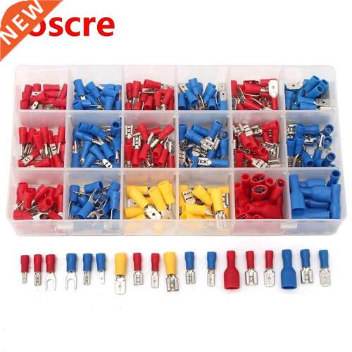 330Pcs Crimp Spade Terminal 22-10 AWG Insulated Female Mal