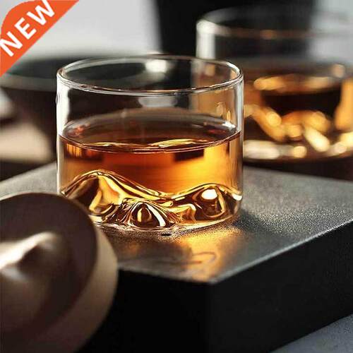 Irish Whiskey Wine Cup Small Mountain with Wooden Base