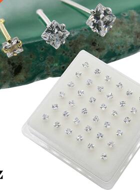 925 Sterling Silver Shiny Clear Cubic Zircon Nose Stud ndy N