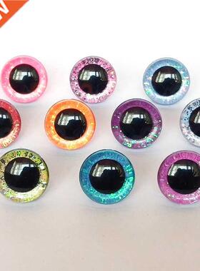 20pcs New Color 3D safety toy eyes +glitter Nonwovens+ washe
