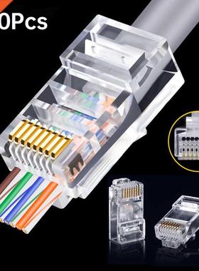 100pcs Rj45 Connector Cat5e Cat6 Connector Network Unshielde