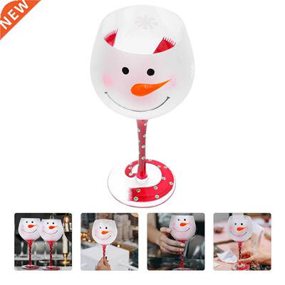 1Pc Creative Hand-painted Glass Christmas Cup Glass Goblet