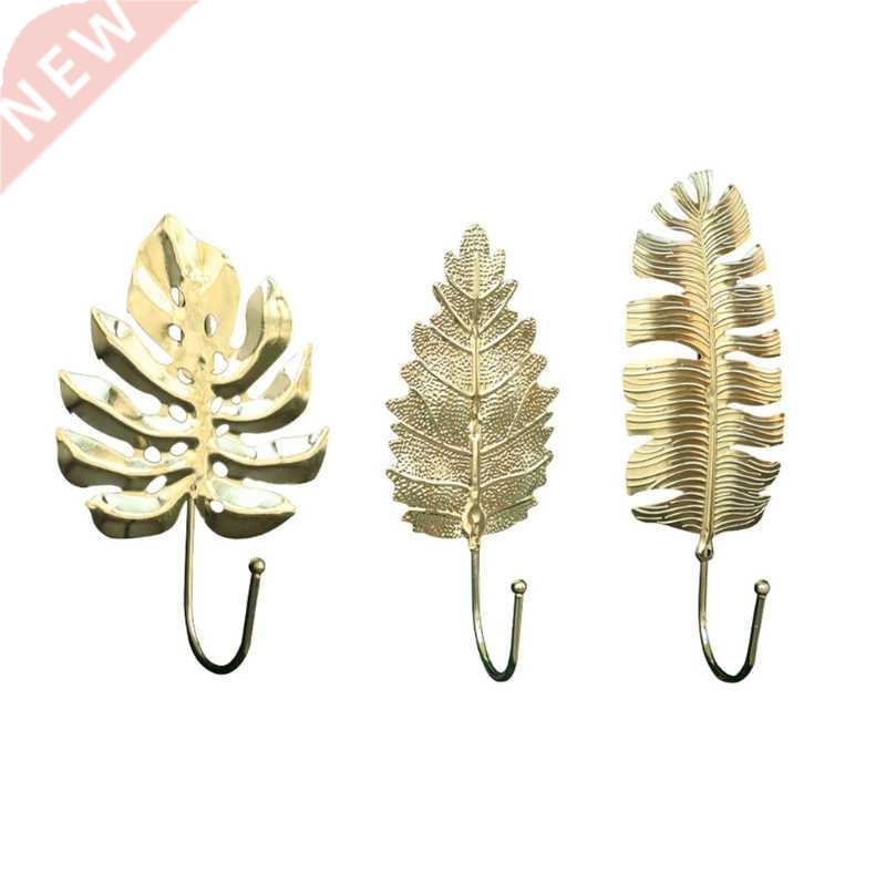 7XEA Turtle Leaf Hook Gold Leaves Wall Hanger Iron Hanging H