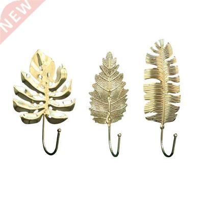 7XEA Turtle Leaf Hook Gold Leaves Wall Hanger Iron Hanging H